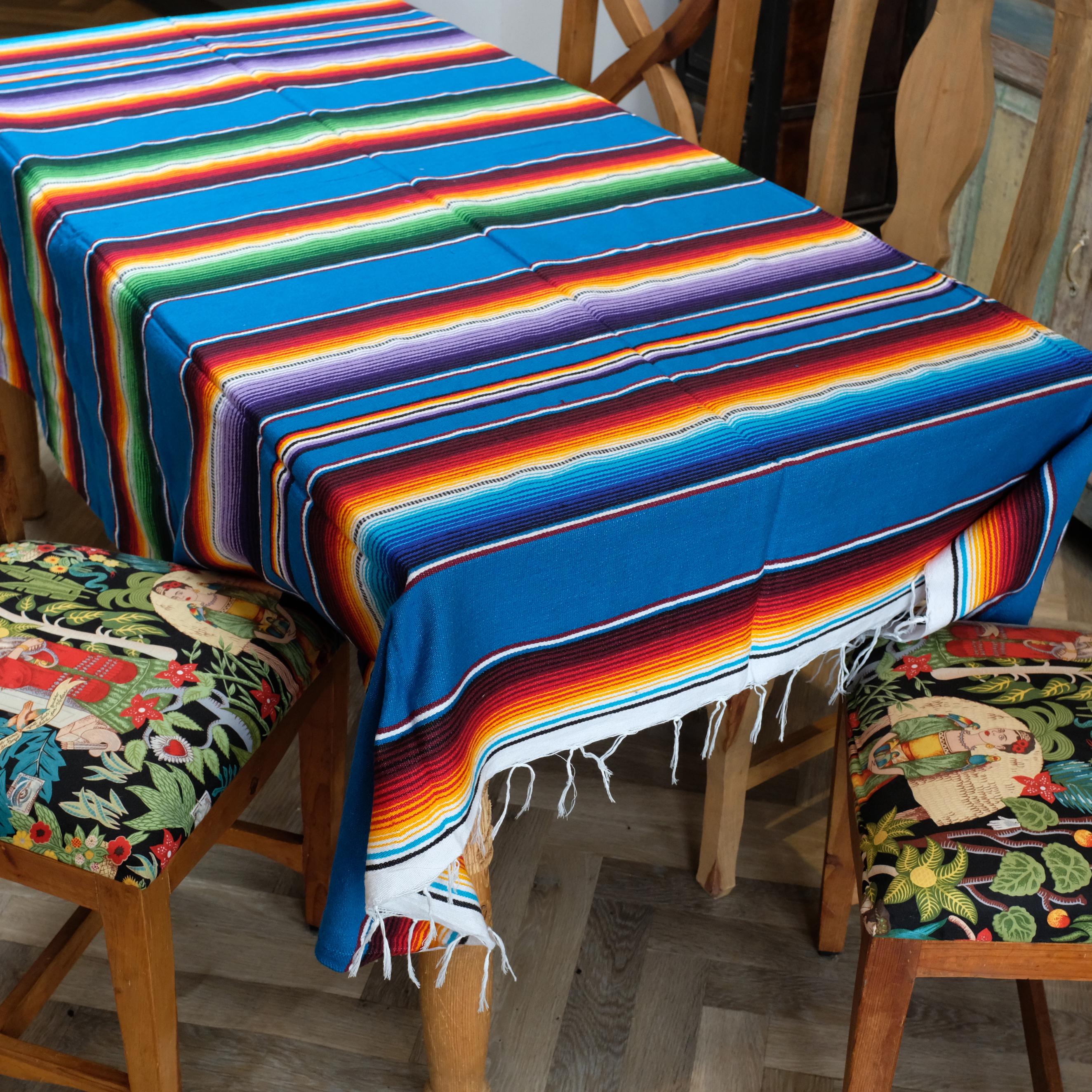 Mexican Serape Blanket - Blue - Etsy