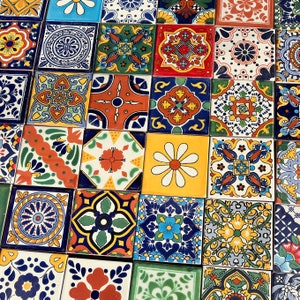 Mexican Tile Set of 36 Individual Tiles Large MILAGROS MIX image 4