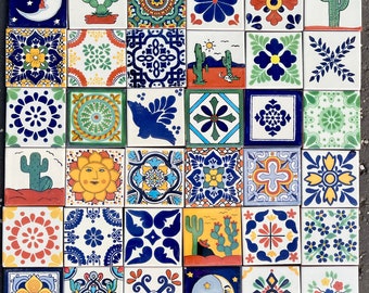 Mexican Tile Set of 36 Individual Tiles Large PATCHWORK