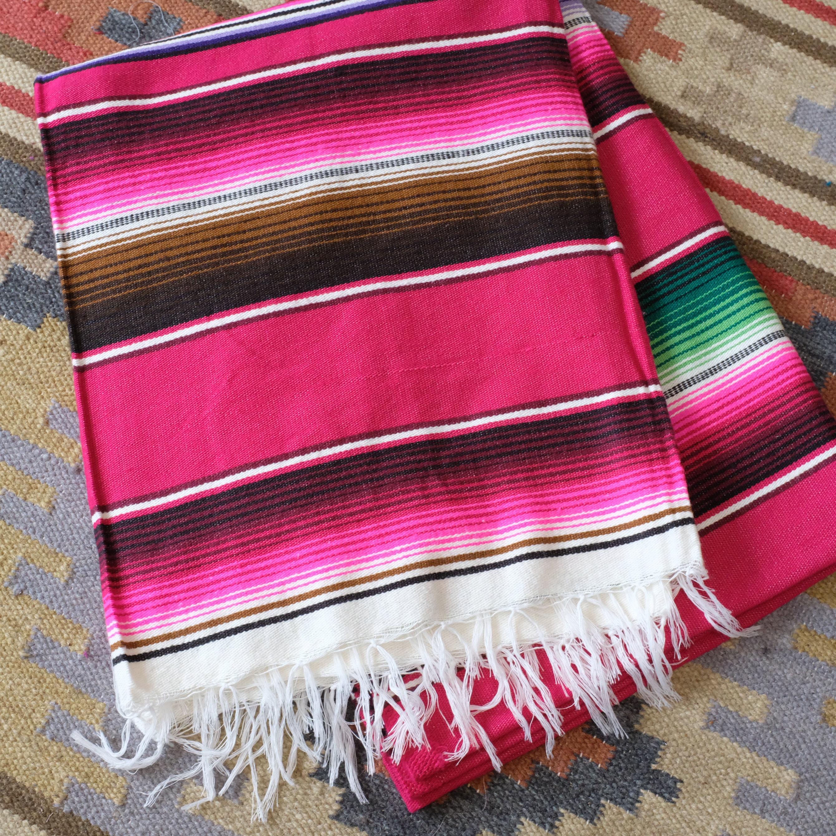Pink serape blanket deals