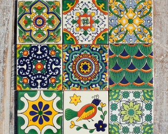 Tile Set of 9 Individual Tiles Large TROPICS9