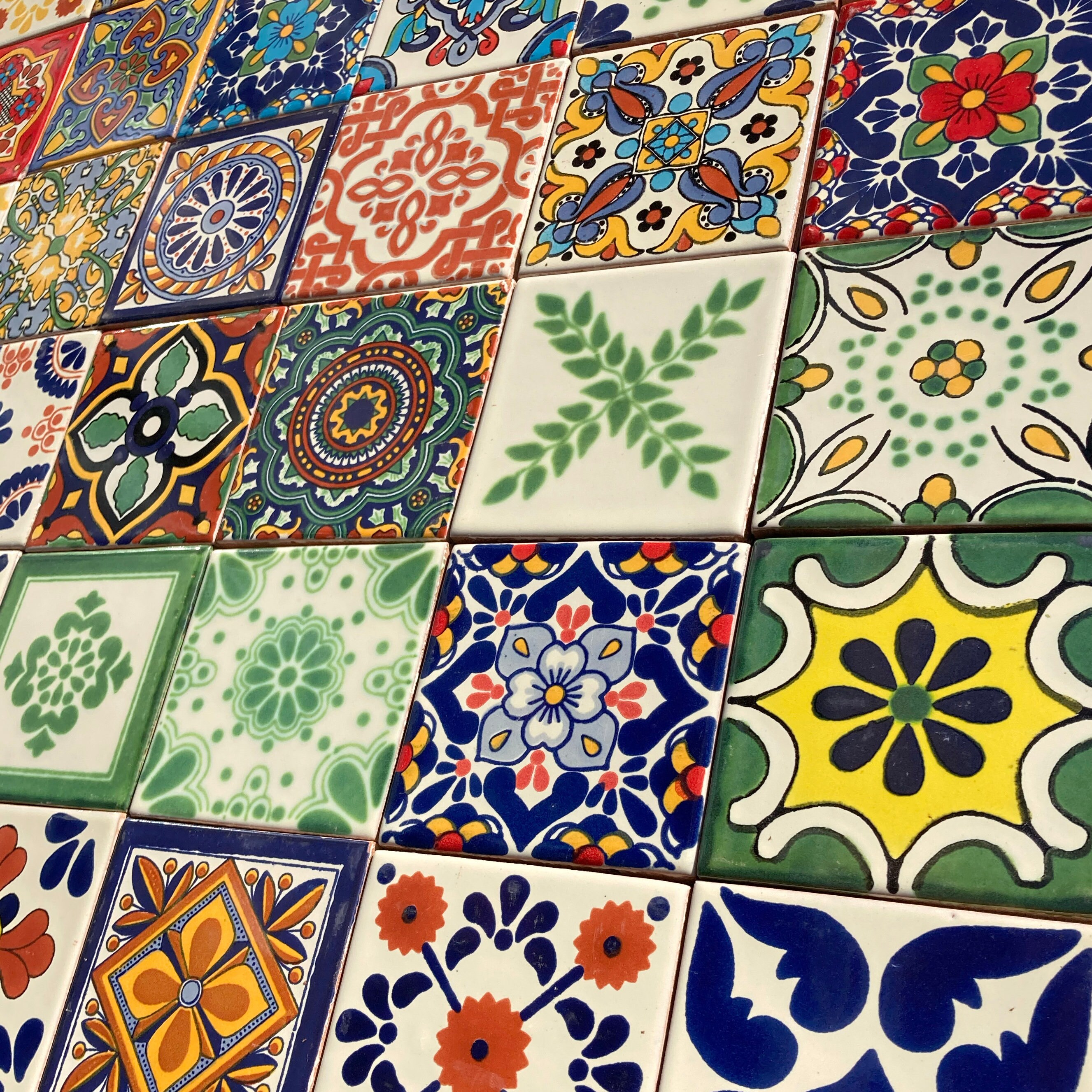 Mexican Tile Set of 36 Individual Tiles 10.5cm X 10.5cm - Etsy UK