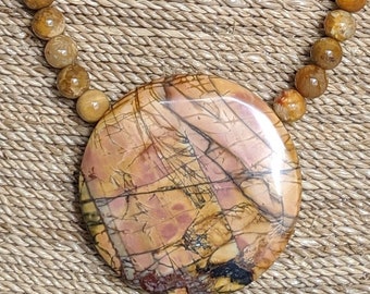 Jasper necklace and earring set