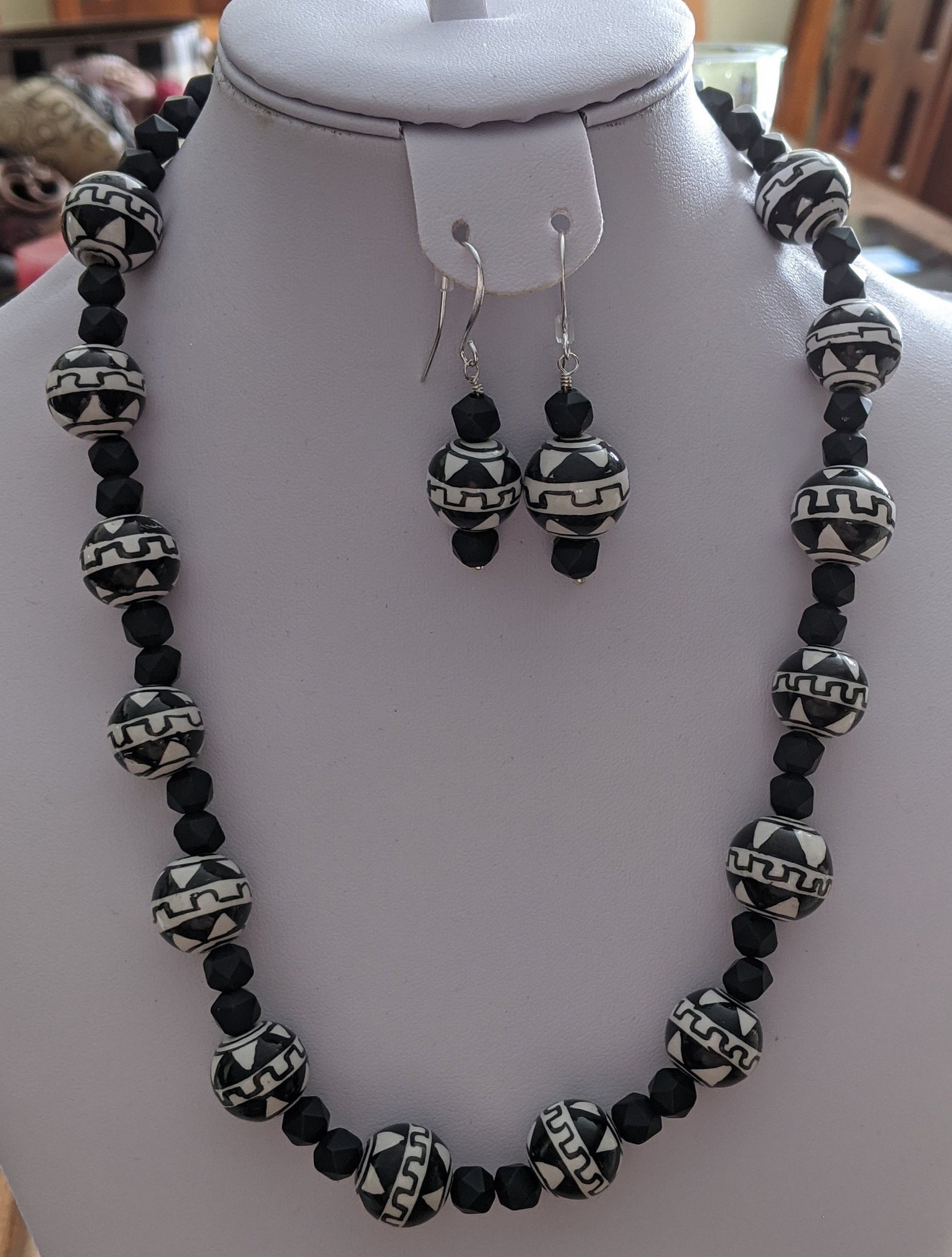 Black and White Ceramic Beads Etsy