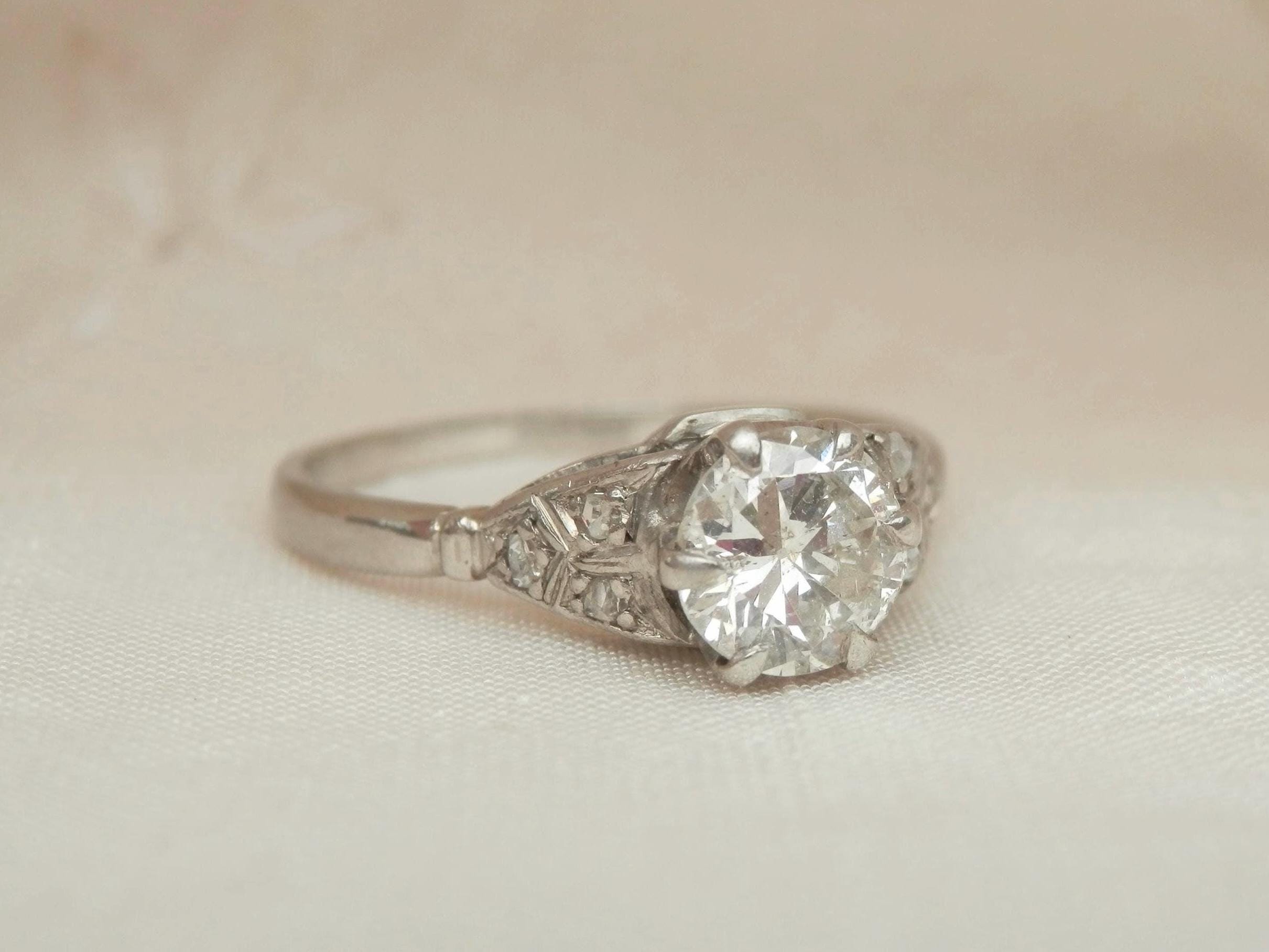 Antique Edwardian diamond solitaire ring, 0.80ct old european cut natural diamond, independent assessment report, size L, 5.75 sizeable
