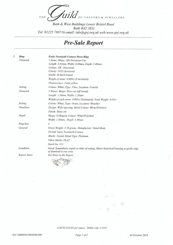 Antique diamond solitaire ring, independent valua… - image 10