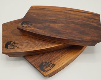 Handmade Walnut Cutting Board, Small Bar Board with Handles (9x6x0.75in)