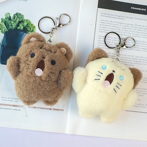 Super Cute Gasping Cat, Bunny and Bear Plushie Keychain