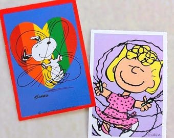 1958 Unused Vintage PEANUTS JUMP ROPE Valentine Greeting Card | You Pick Snoopy Rainbow or Sally Skip Rope