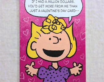 Unused Vintage SALLY BROWN PEANUTS Valentine Greeting Card Hallmark