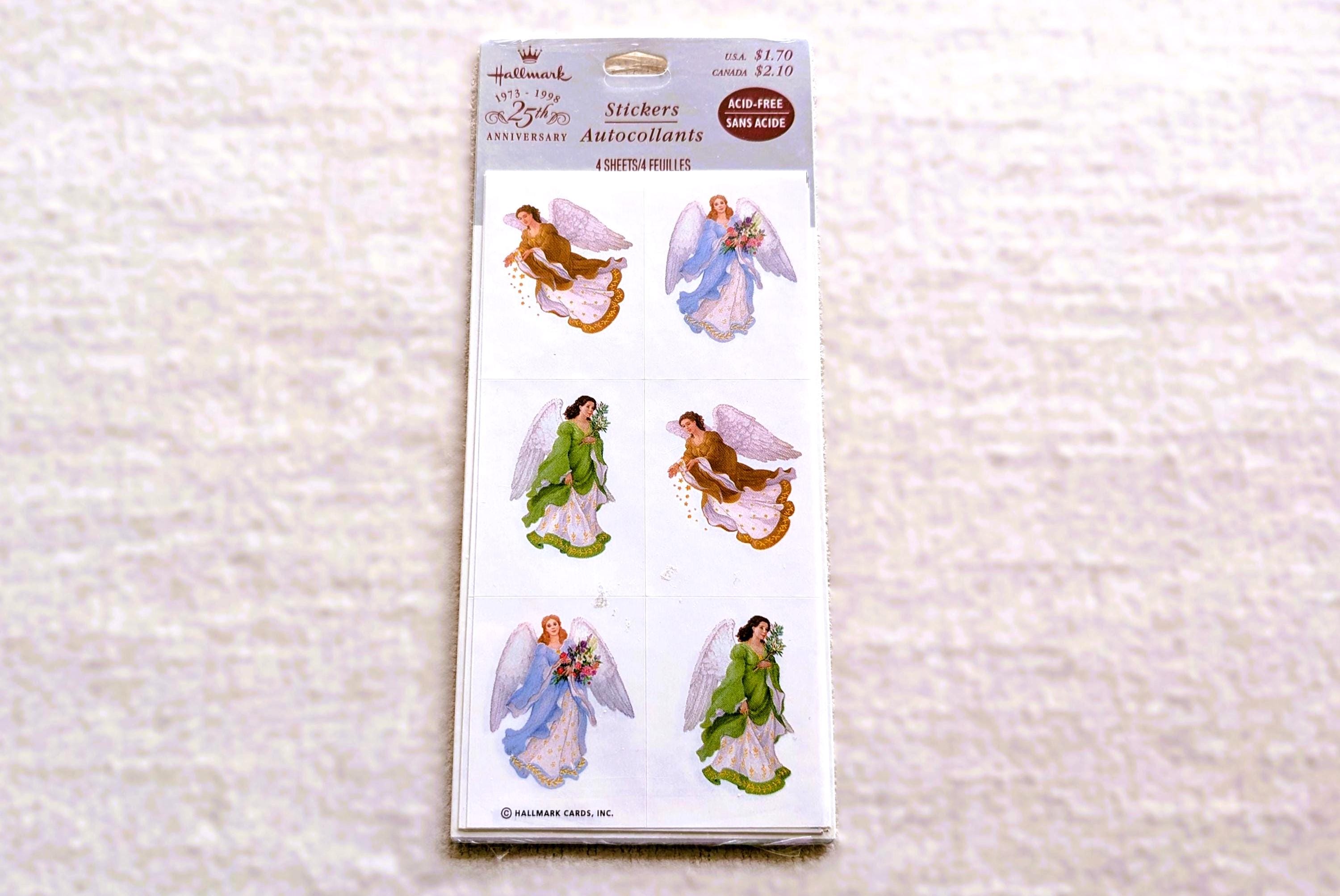 1998 Sealed Vintage CHRISTMAS Victorian ANGEL STICKERS 25th