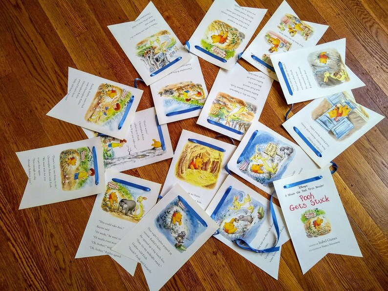 Book Banner Winnie The Pooh Bear Pooh Gets Stuck Honey Hunny Etsy