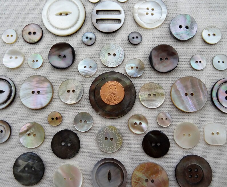 11mm Mother of Pearl 2 Holes Pack of 5 or 10 Shiny Shell Round Sewing Buttons