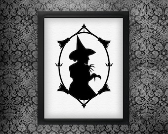 Wicked Witch Silhouette,  Halloween Printable/SVG -- Instant download