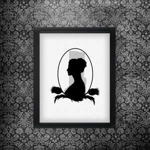 Claire Fraser from Outlander silhouette, digital art printable/SVG -- Instant download