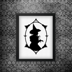 Wicked Witch Silhouette,  Halloween Printable/SVG -- Instant download