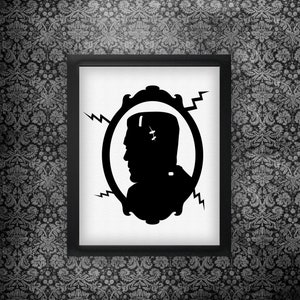 Gothic Frankenstein Silhouette, Halloween Printable/SVG -- Instant download