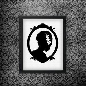 Gothic Frankenstein's Bride Silhouette, Halloween Printable/SVG -- Instant download