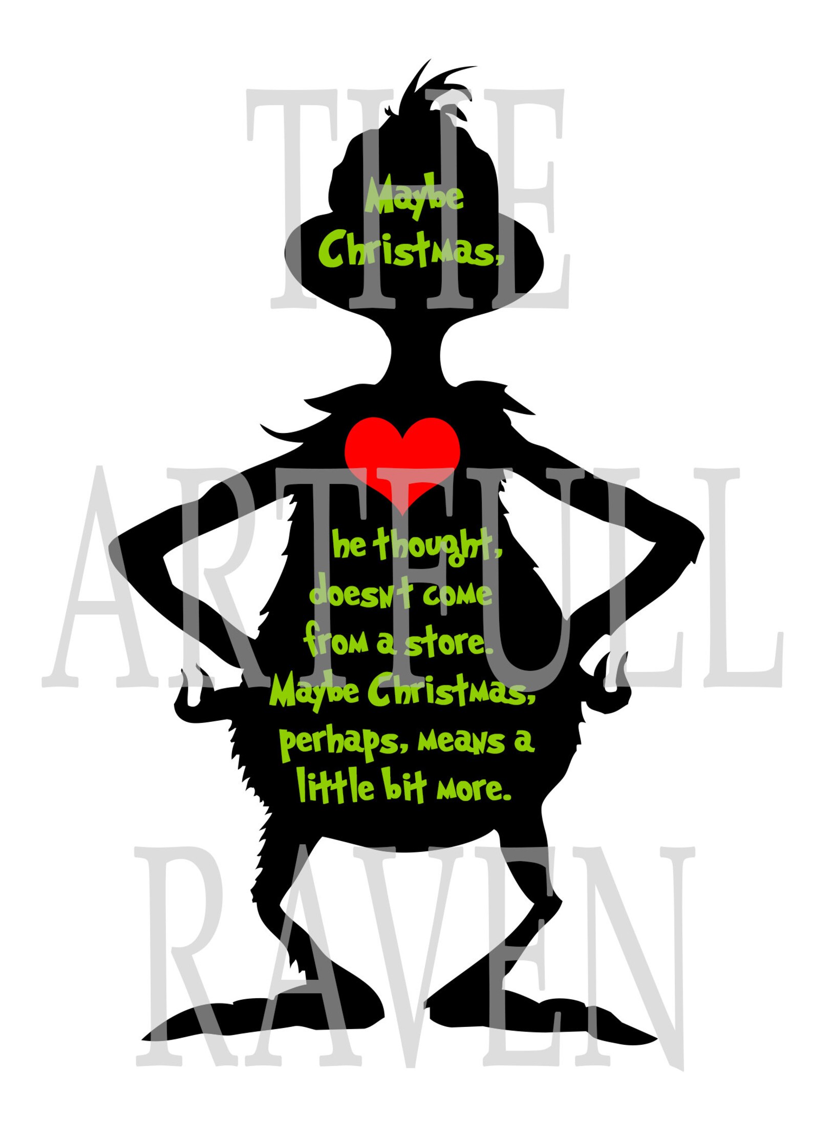 The Grinch by Dr. Seuss Christmas Minimalist Set Instant Download ...