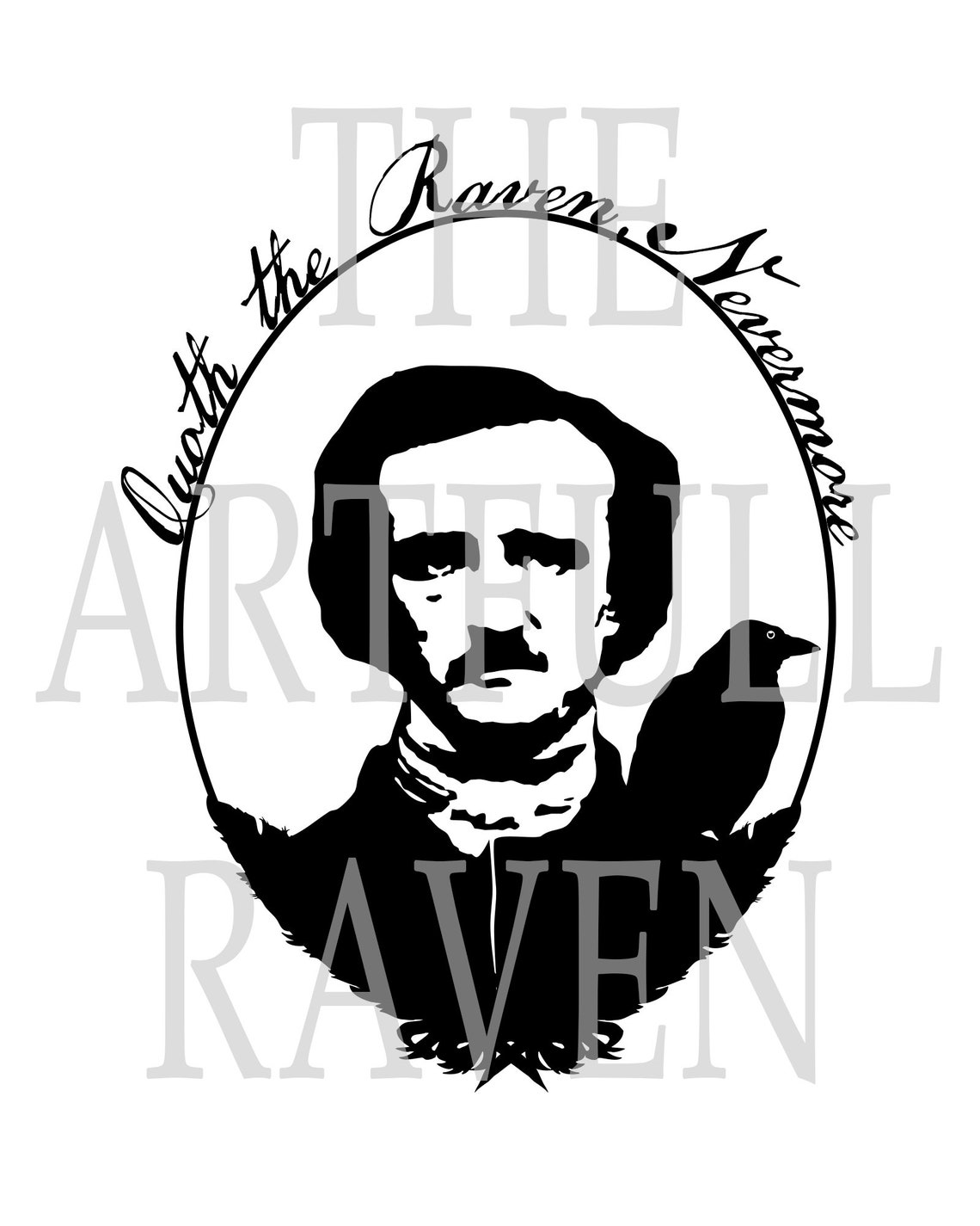 Edgar Allen Poe and the Raven, Printable -- Instant Download - Etsy
