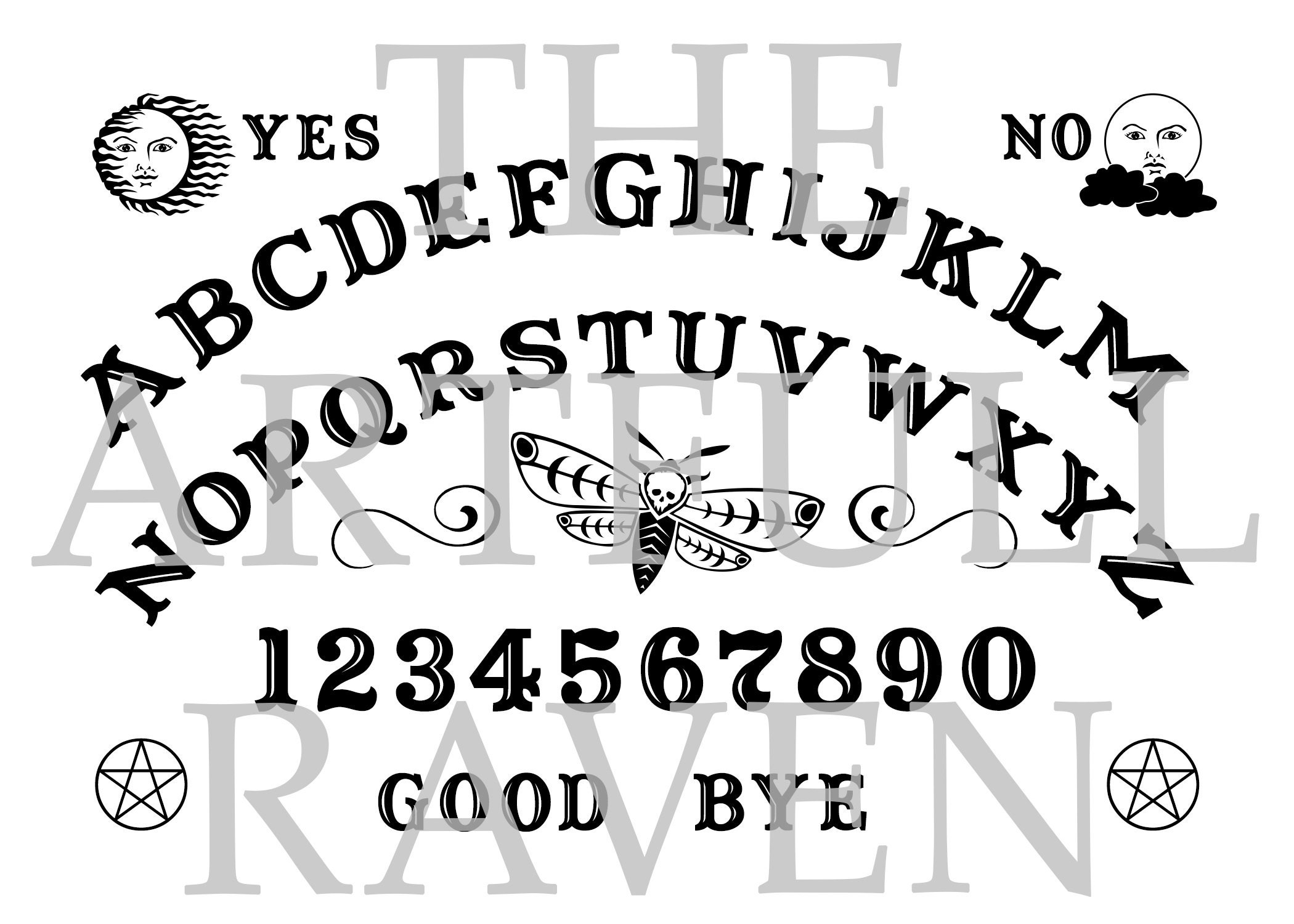 Ouija Board Inspired Digital Art Printables Instant - Etsy