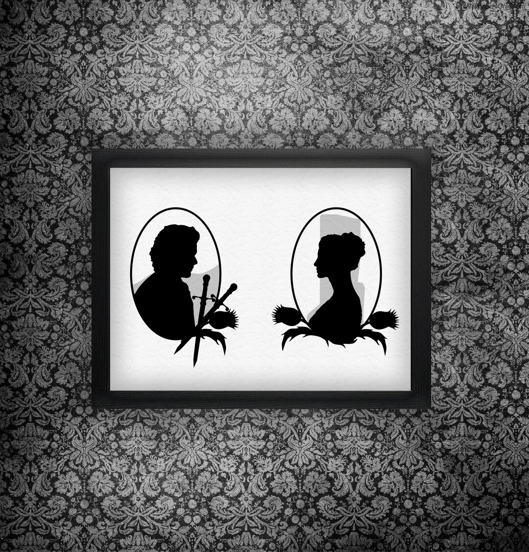 Jamie and Claire Fraser From Outlander Silhouettes, Digital Art ...