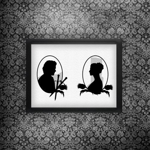 Jamie and Claire Fraser From Outlander Silhouettes Digital - Etsy