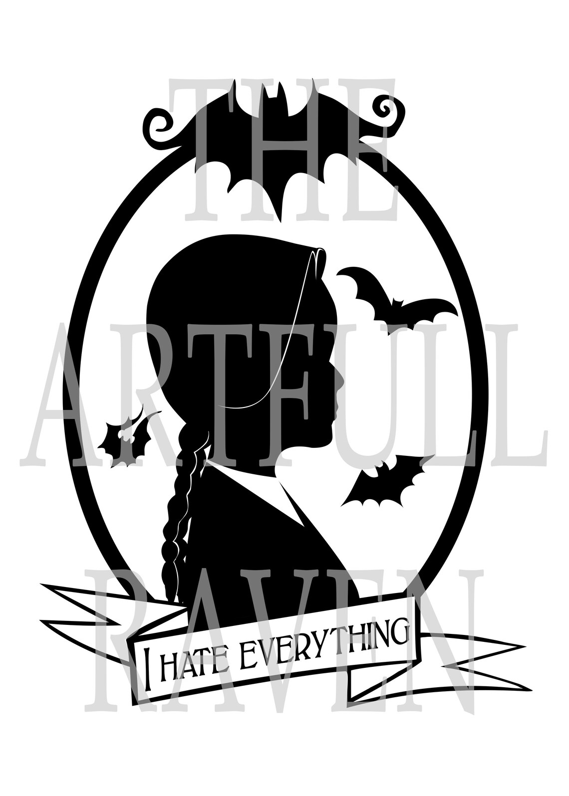 Buy Wednesday Addams Silhouette Printable the Addams Family Online in