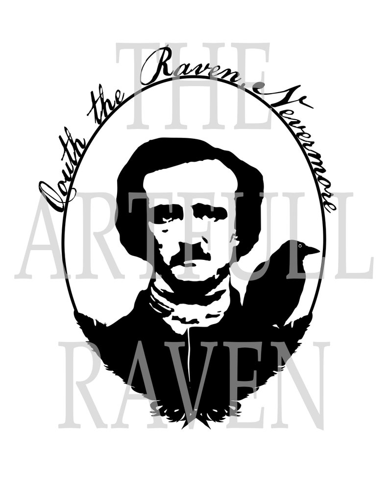 Edgar Allen Poe and The Raven Printable Instant download | Etsy