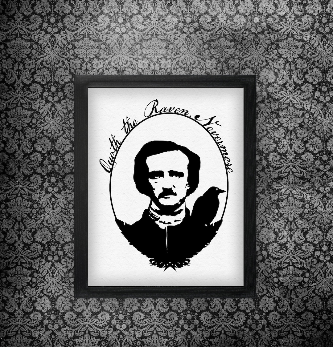 Edgar Allen Poe and the Raven, Printable -- Instant Download - Etsy