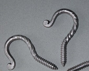 BCD Wrought Iron Ceiling Hook Screw Country Primitive Décor Hardware BCD Wrought Iron Ceiling Hook Screw Country Primitive Décor Hardware