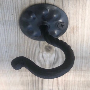 Iron Hook Heavy Duty Screw In Ceiling Hand Forged Blacksmith Artisan image 9