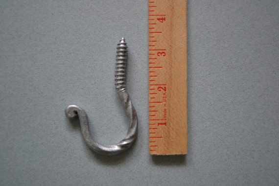 Decorative Heavy Duty Screw In Ceiling Hook Penny End Scroll Hand Forged Iron Elegant