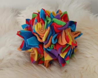 Dog snuffle ball in star shape, fleece pet toy, treat dispenser,