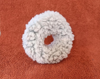 Sheepskin Filled Dog Doughnut Toy, pet play food, squeak optional