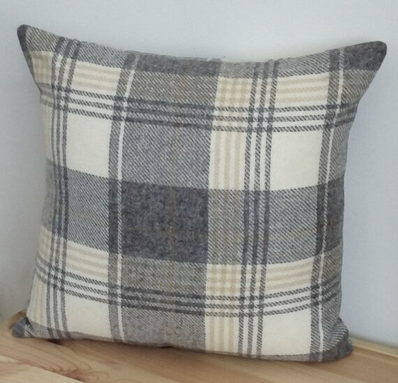 large grey check cushions