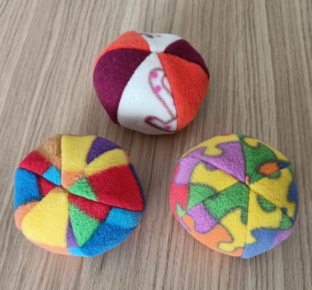 Three Handmade Fleece Balls for Cats. Tinkle Balls. Cat Toy Etsy UK