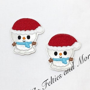 Snowman Feltie, Christmas Feltie, Winter Felties, Embroidered Felt, Glitter Feltie Embellishment, Badge Reel Feltie, Holiday Feltie