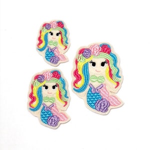 Mermaid Feltie, Mermaid Felties, Feltie, Embroidery Felties, Felt Applique, Cut Felties, Mermaid Patch, Embellishment, Set of 2