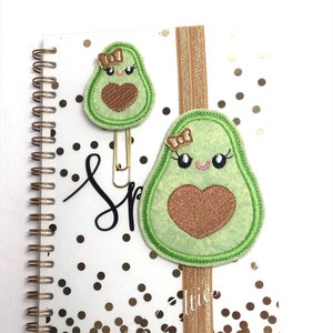 Avocado Planner Clip, Avocado Planner Band, Teacher Planner Clip, Book Mark, Planner Clip, Planner Band, Planner Accessory, Teacher Gift