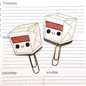 Chinese Take Out Box, Planner Clip, Chinese Food Carton Paper Clip, Planner Accessory, Take Out Food Book Mark, Organizing Clip,Journal Clip