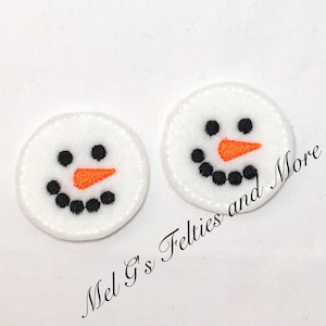 Snowman Feltie, Christmas Feltie, Winter Felties, Holiday Feltie Embellishment, Badge Feltie, Embroidered Felt, Snow Feltie, Felt Applique