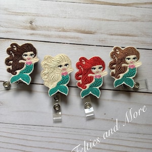 Mermaid Badge Reel, Mermaid Badge Holder, Nurse Badge Reel, Badge Reel Topper, RN Badge Reel, Teacher Badge Reel, Retractable Badge Reel