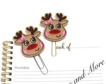 Reindeer Planner Clip, Reindeer Paper Clip, Christmas Planner Clip, Book Mark, Planner Clip, Journal Clip, Planner Accessory, Teacher Gift