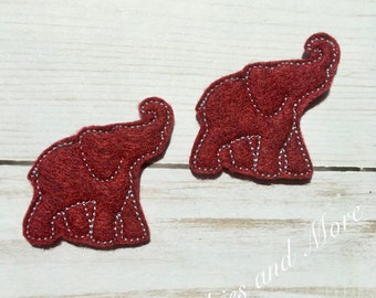 Elephant Feltie, Zoo Feltie, Badge Reel Feltie, Embroidered Felt, Animal Felties, Hair Bow Supplies, Hair Bow Center, Feltie Embellishment