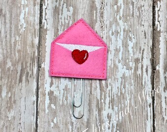 Valentine's Planner Clip, Valentine's Day Planner Clip, Love Letter Planner Clip, Planner Clip, Paper Planner Clip, Planner Accessory,
