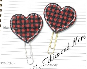 Heart Planner Clip, Heart Paper Clip, Valentine's Day Planner Clip, Book Mark, Planner Clip, Journal Clip, Planner Accessory, Teacher Gift