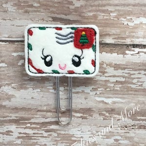 Clip para planificador con forma de carta de Papá Noel, clip para planificador de Navidad, regalo para profesores, marcapáginas, clip para planificador, clip para diario, accesorio para planificador, fieltro navideño