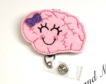 Brain Badge Reel, Badge Reel Topper, Nurse Badge Reel, Neurologist, Neuro Nurse, Badge Reel, ID Badge, Retractable Badge Reel, Badge Holder