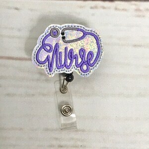 Nurse Stethoscope Badge Reel, Nursing Badge Reel, Glitter Nurse Badge Reel, Medical Badge Reel, RN Badge Holder, Nurse Badge Reel Topper